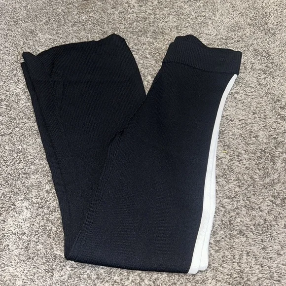 Revolve House Of Harlow Ribbed Flare Wide Leg Black Stripe Pants Small - Picture 6 of 6